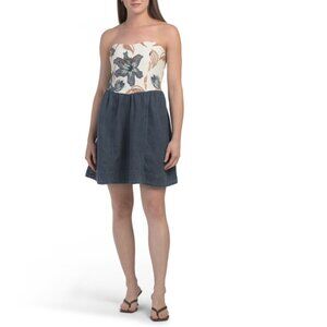 AYLAYA Hibiscus Linen Blend Antibes Mini Dress